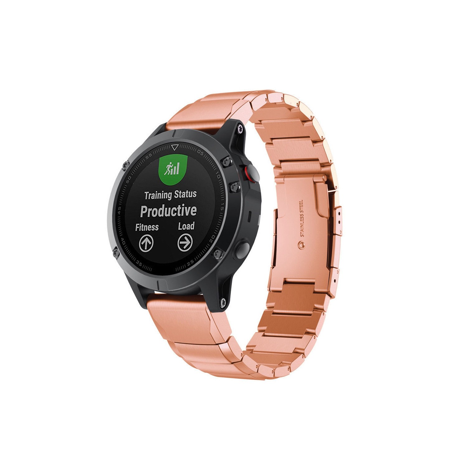 StrapsCo Stainless Steel Modern Quick Realese Bracelet Band for Garmin Fenix 5 & Forerunner 935 in Rose Gold
