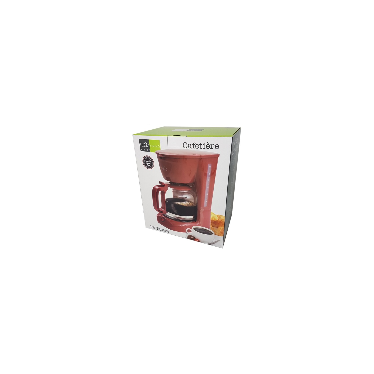 Hauz 12 Cup 1.8L Coffee Maker Red