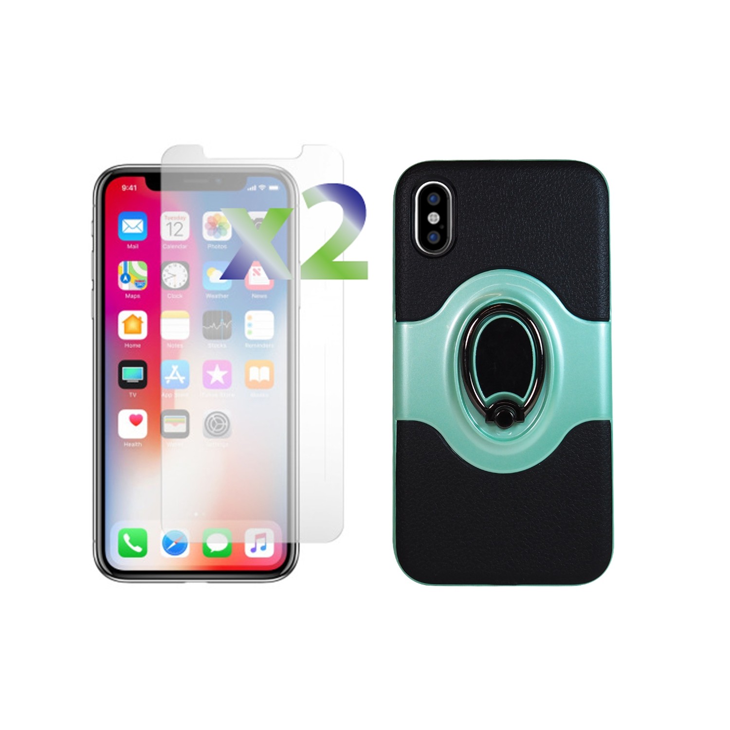 Exian Fitted Soft Shell Case for iPhone X - Teal