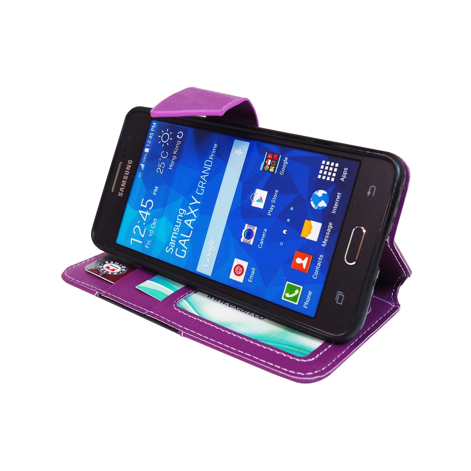 Étui souple ajusté d’Exian pour Galaxy Grand prime de Samsung - Noir; Violet