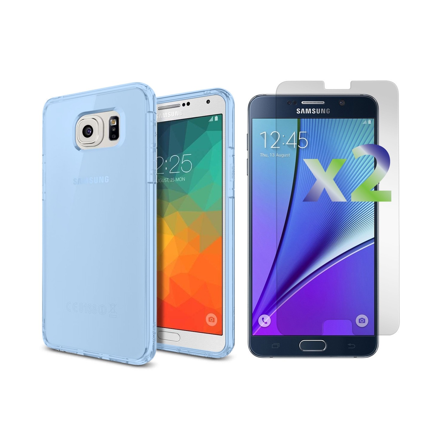 Exian Fitted Soft Shell Case for Samsung Galaxy Note 5 - Blue