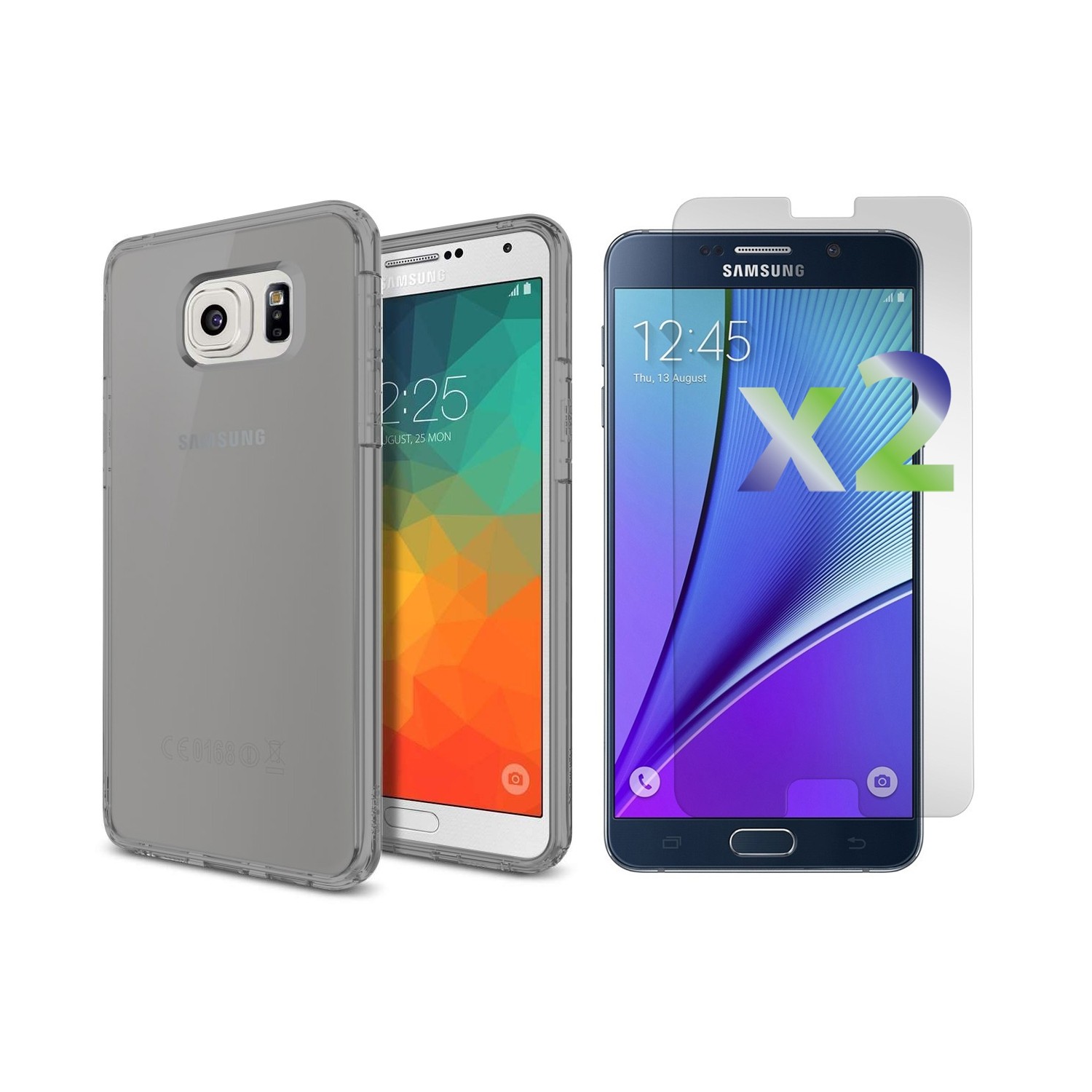 Exian Fitted Soft Shell Case for Samsung Galaxy Note 5 - Gray