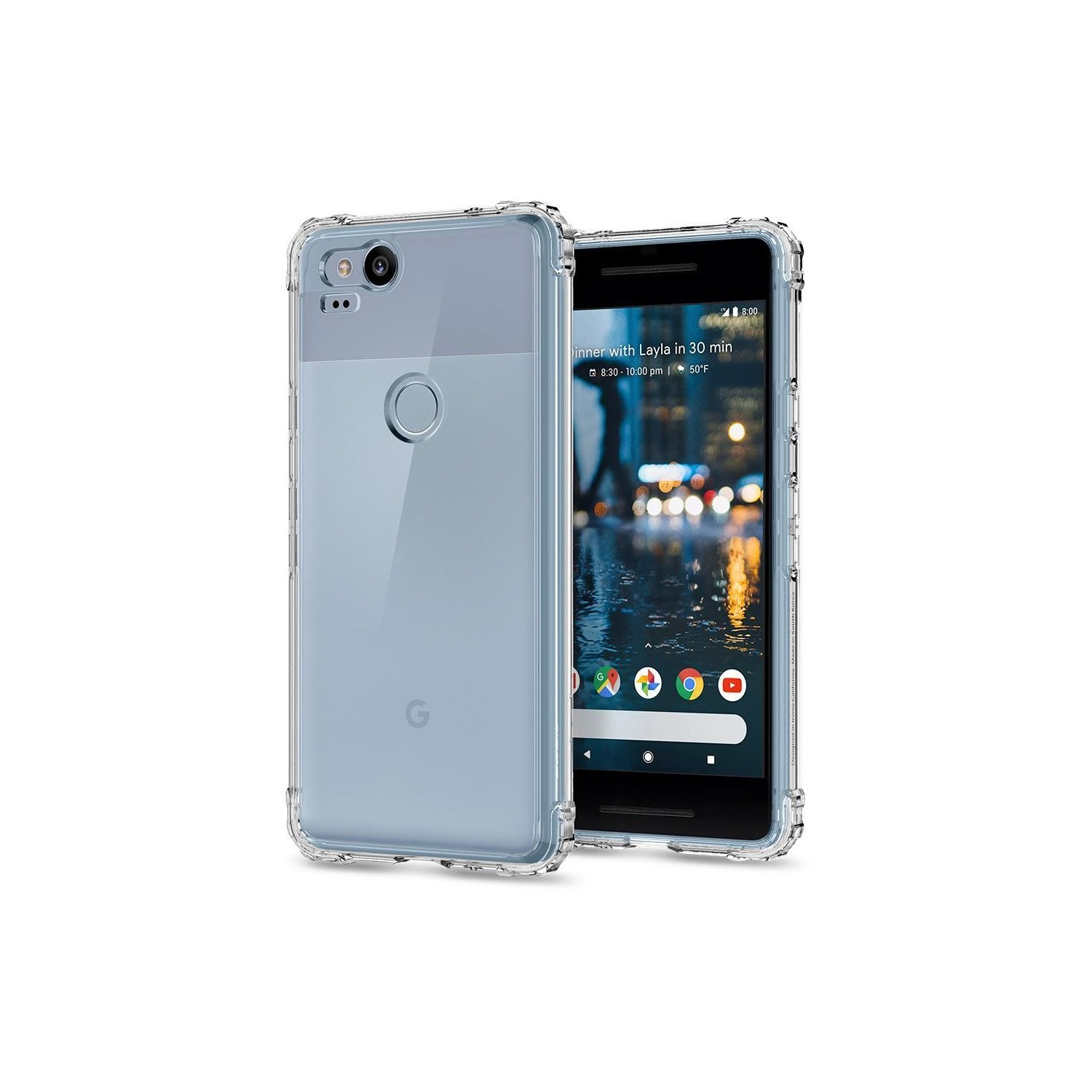 Exian Google Pixel 2 TPU Thick Case Transparent Clear