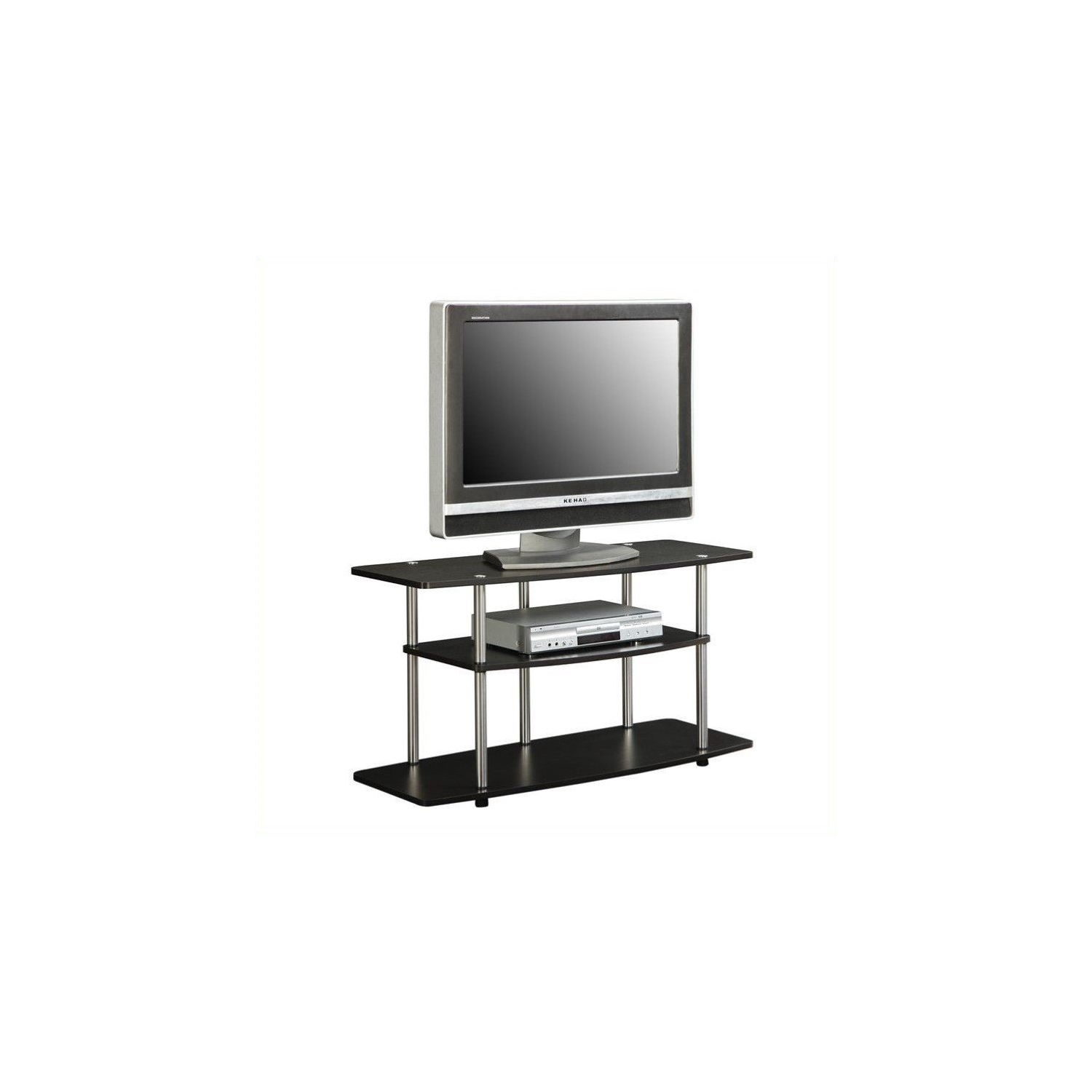 Convenience Concepts Designs2Go 3 Tier Wide TV Stand in Black