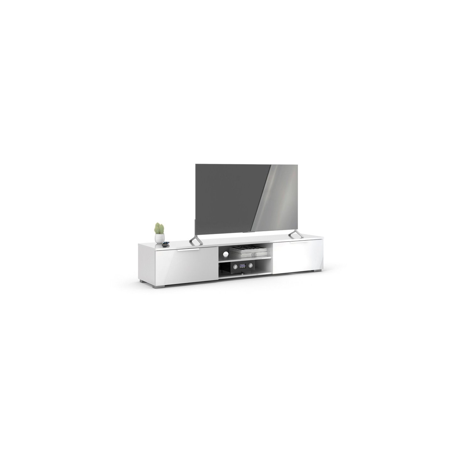 Tvilum Match Modern 68" TV Stand in White High Gloss