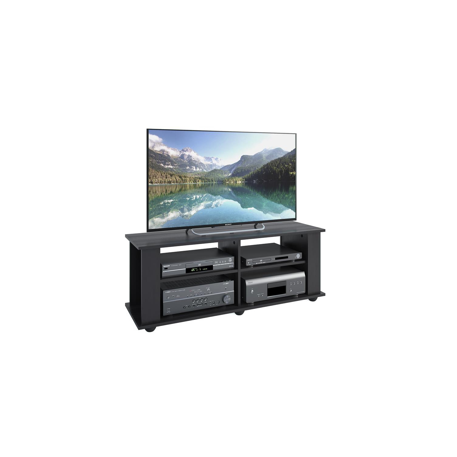 CorLiving Fillmore Engineered Wood TV Stand in Midnight Black - For TVs upto 55"