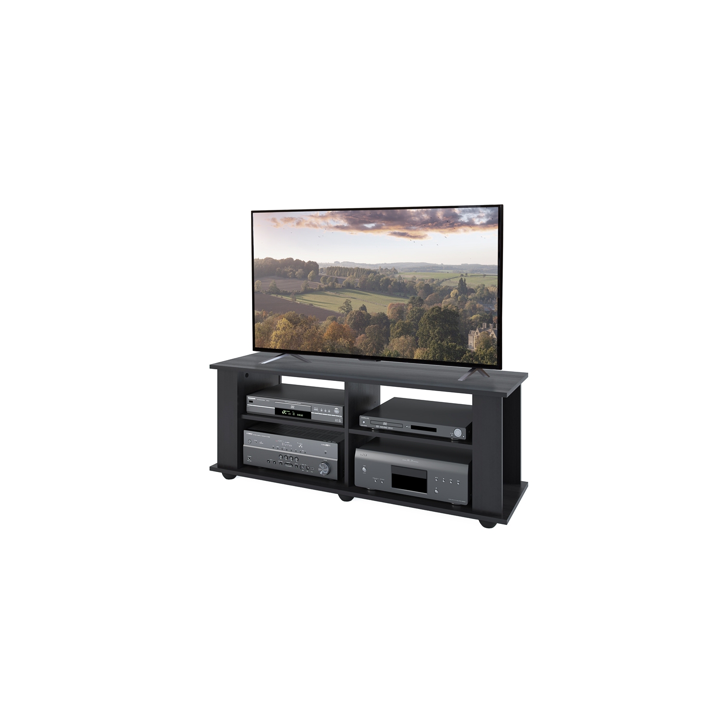 CorLiving Fillmore Engineered Wood TV Stand in Midnight Black - For TVs upto 55"
