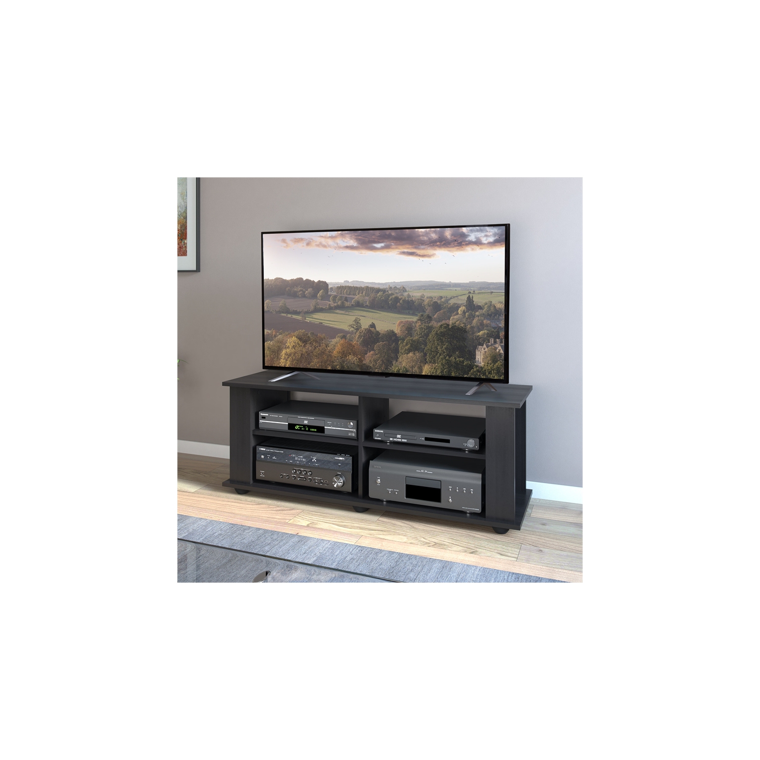 CorLiving Fillmore Engineered Wood TV Stand in Midnight Black - For TVs upto 55"