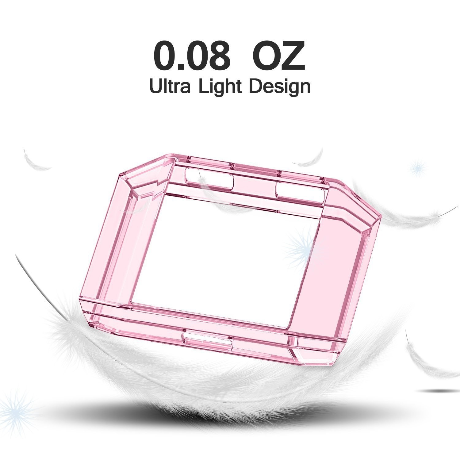 Soft Silicone Clear Case Cover Protector for Smart Watch Fitbit Ionic-Pink