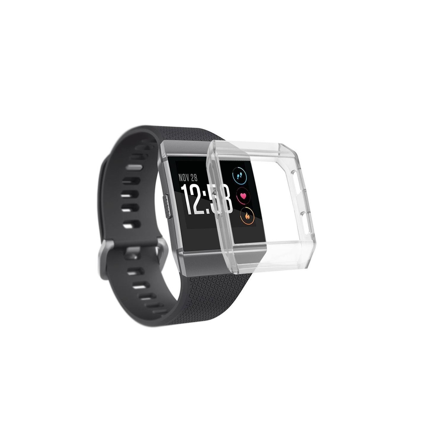 Soft Silicone Clear Case Cover Protector for Smart Watch Fitbit Ionic-Clear