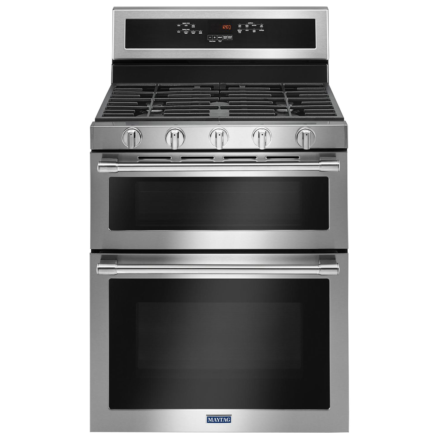 Maytag 30" 6.0 Cu. Ft. Double Oven 5-Burner Freestanding Gas Range - Stainless Steel