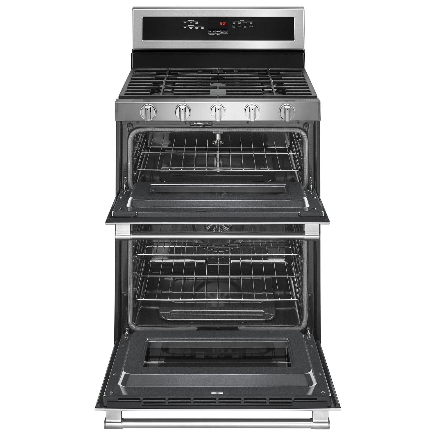 Maytag 30" 6.0 Cu. Ft. Double Oven 5-Burner Freestanding Gas Range - Stainless Steel