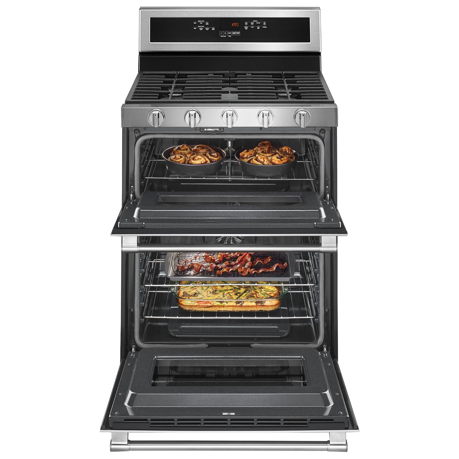 Maytag 30" 6.0 Cu. Ft. Double Oven 5-Burner Freestanding Gas Range - Stainless Steel