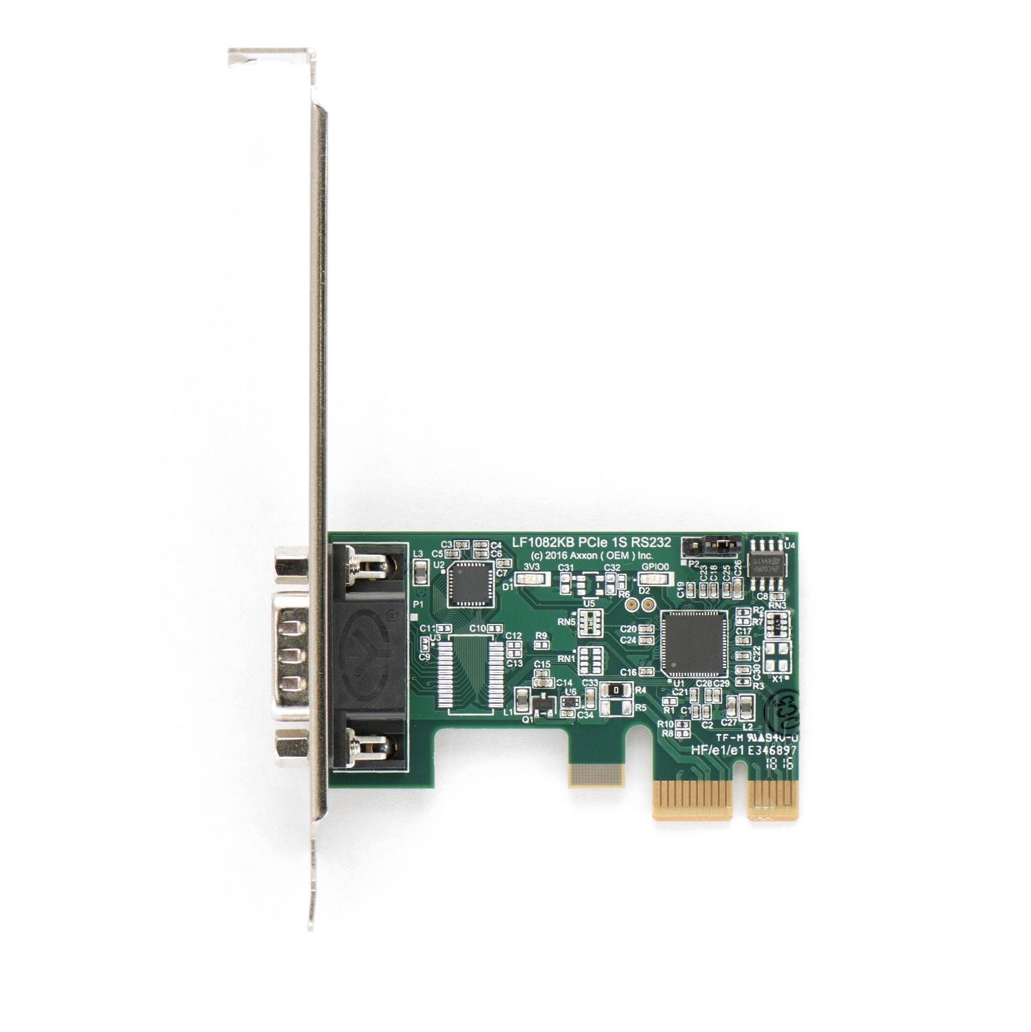 Axxon LF1082KB Native PCI Express PCIe 1 Port RS232 Serial Card Adapter with DMA