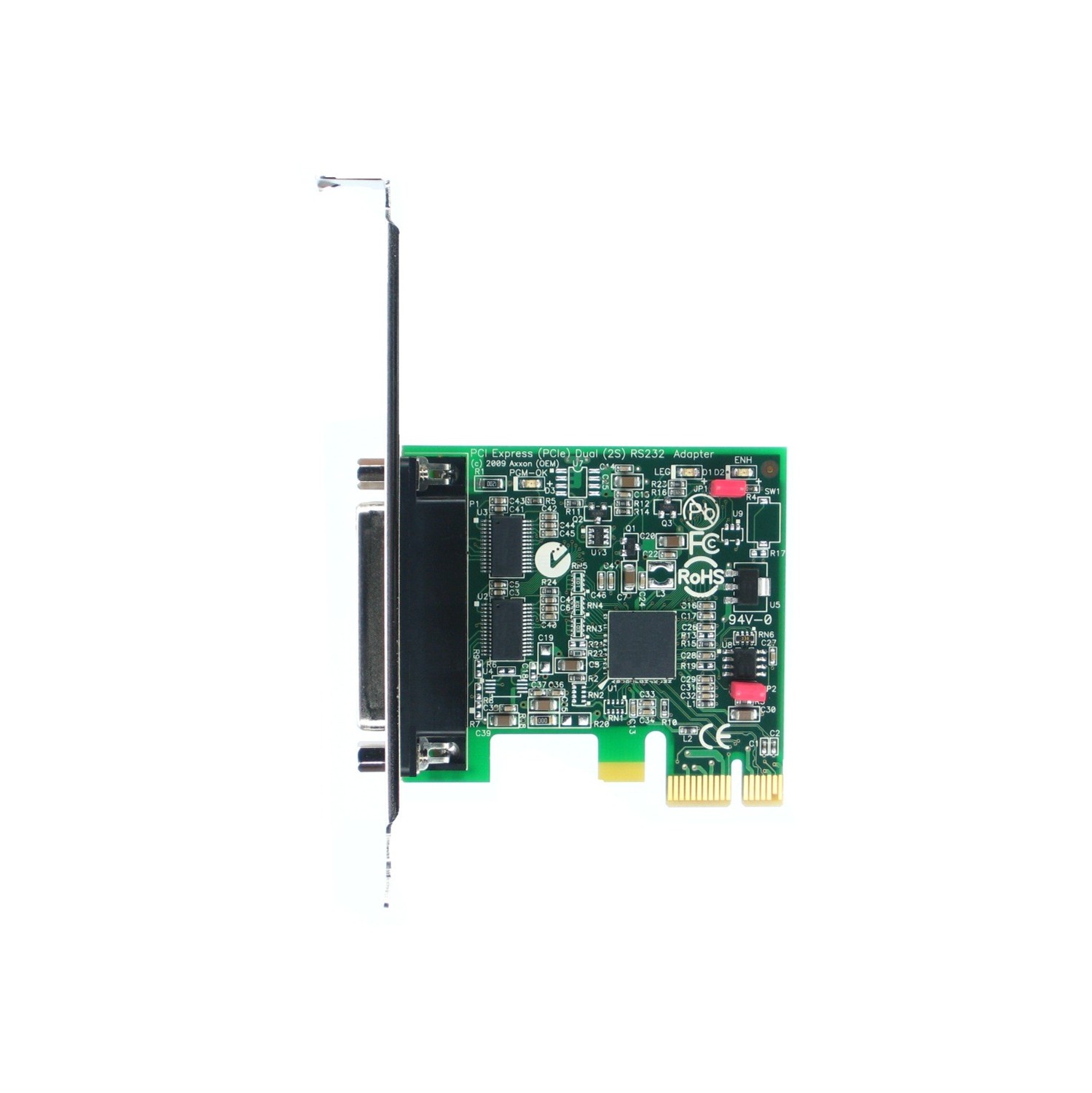 Axxon – Adaptateur de carte série RS232 PCI Express à 2 ports (Linux/Windows/VMware) avec câble Dualplex, 12 po DB25M-DB9M-2