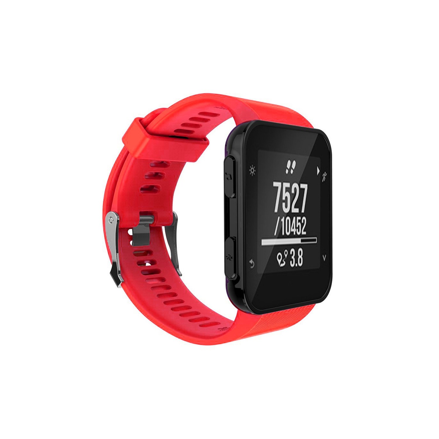 StrapsCo Silicone Rubber Watch Band Strap for Garmin Forerunner 35 in Red