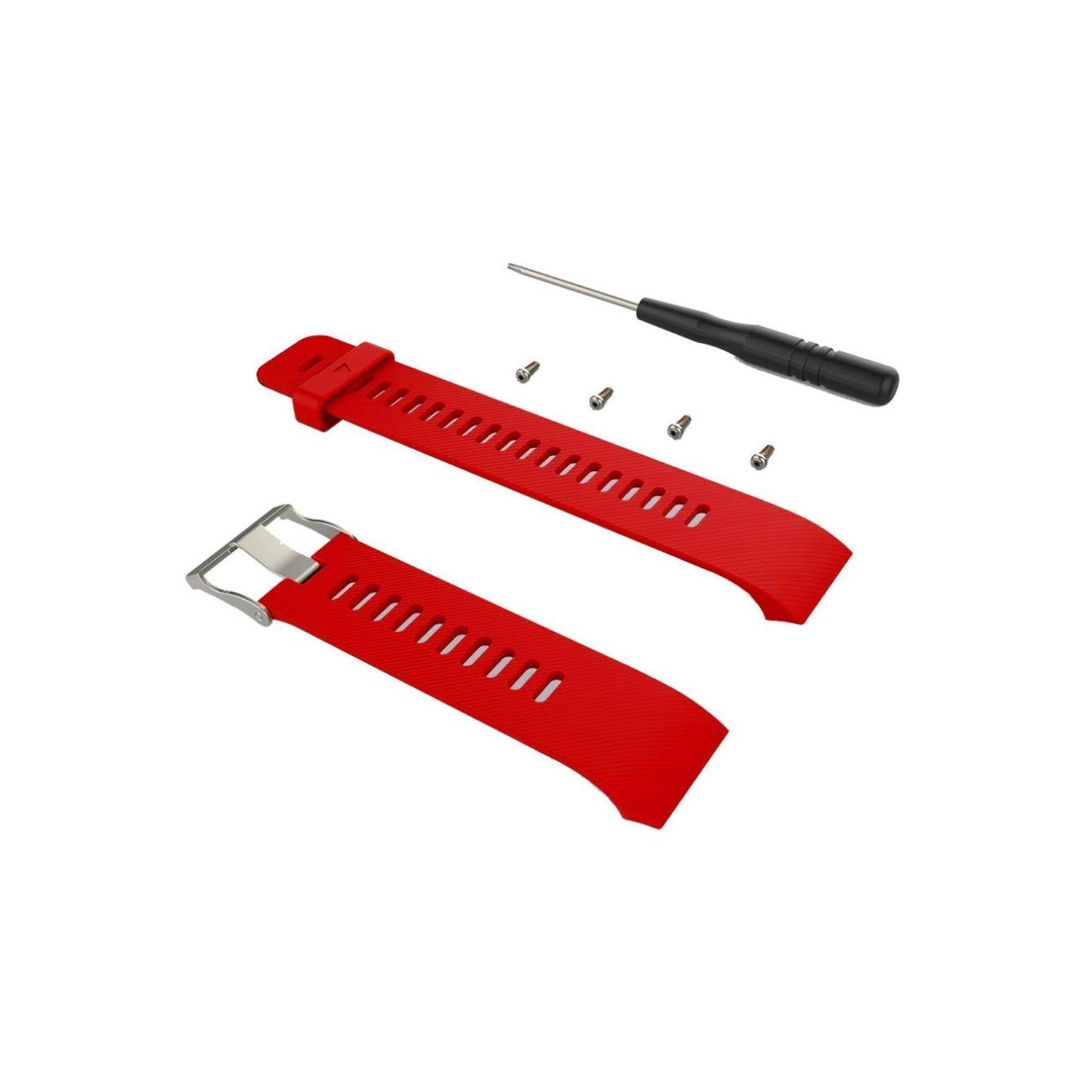 StrapsCo Silicone Rubber Watch Band Strap for Garmin Forerunner 35 in Red