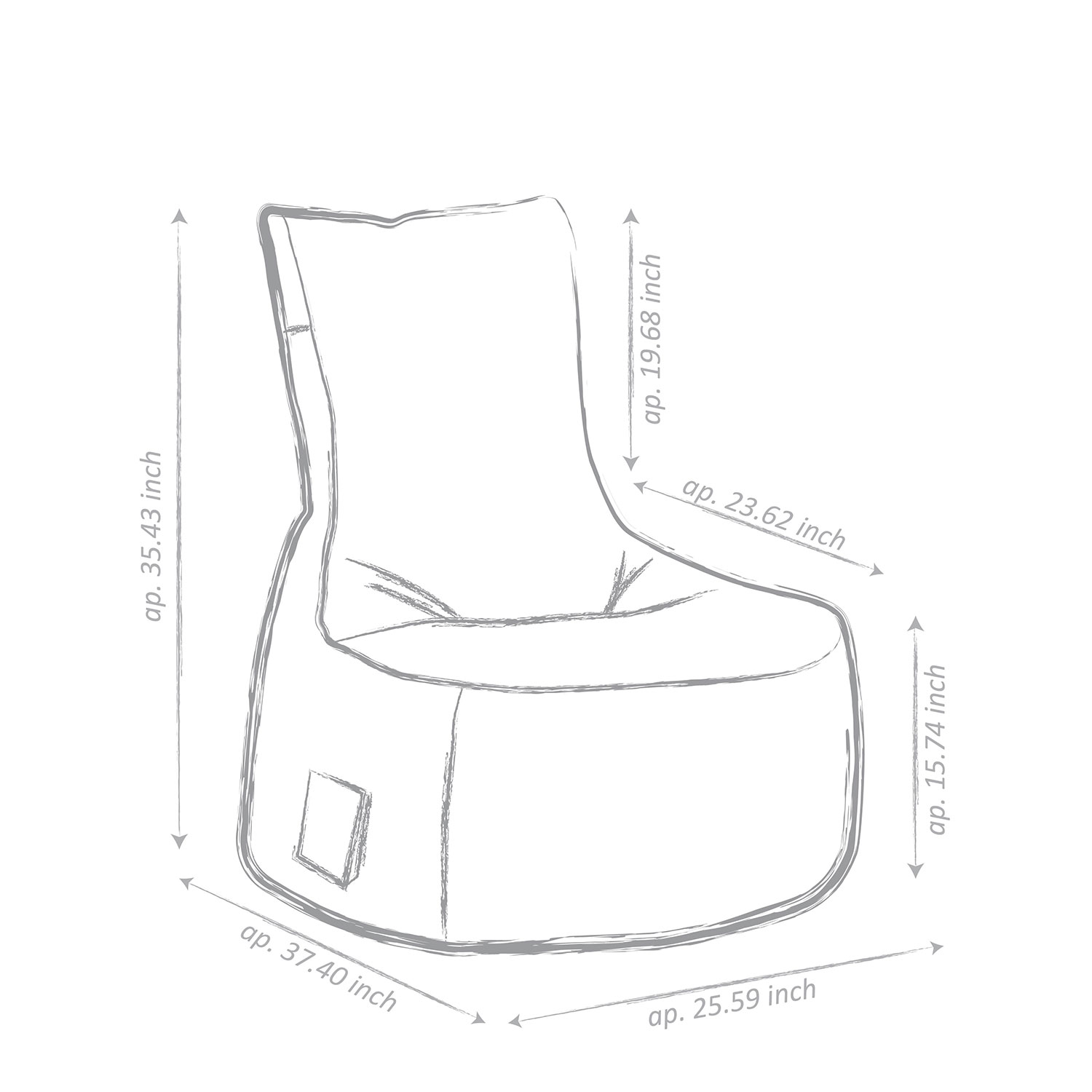 Swing Brava Contemporary Bean Bag Chair - Purple