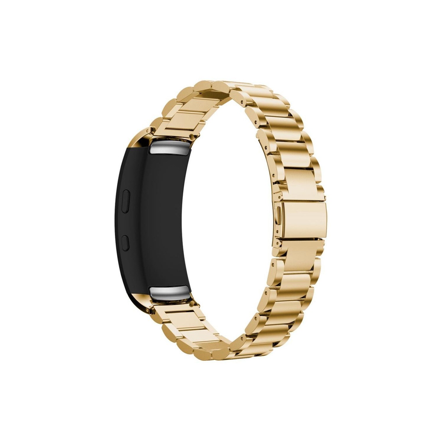 StrapsCo Genuine Stainless Steel H-Link Strap for Samsung Gear Fit2 in Yellow Gold