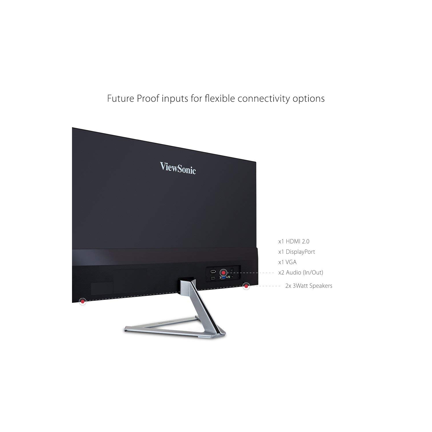 VIEWSONIC VX2276-SMHD BLACK 22" 7MS FULL HD 1080P SUPERCLEAR IPS ULTRASLIM FRAMELESS EYE STRAIN MINIMIZED LED MONITOR, 1