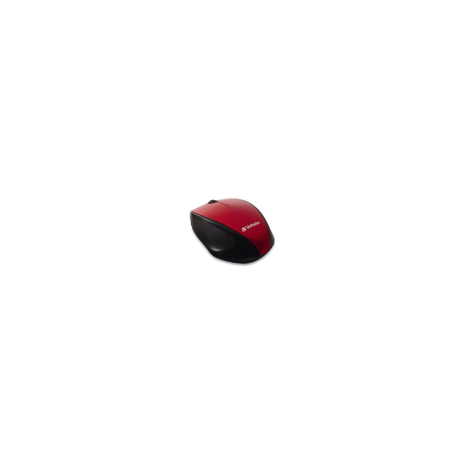 VERBATIM WIRELESS MULTI TRAC BLUE LED OPTICAL MOUSE, RED 97995