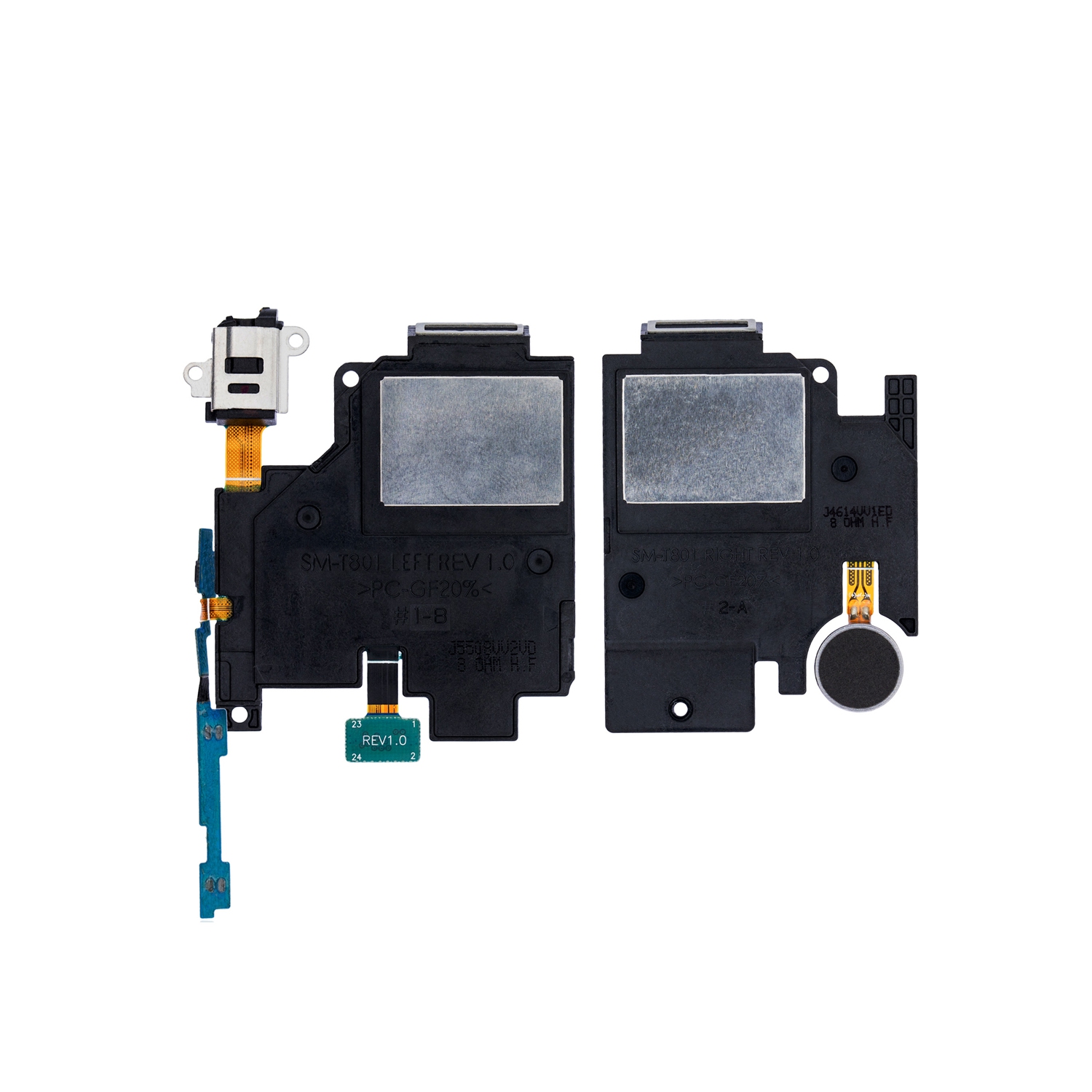 Replacement Loudspeaker With Headphone Jack + Power/Volume Flex For Samsung Galaxy Tab S 10.5" T800/T805 (2 Pieces)