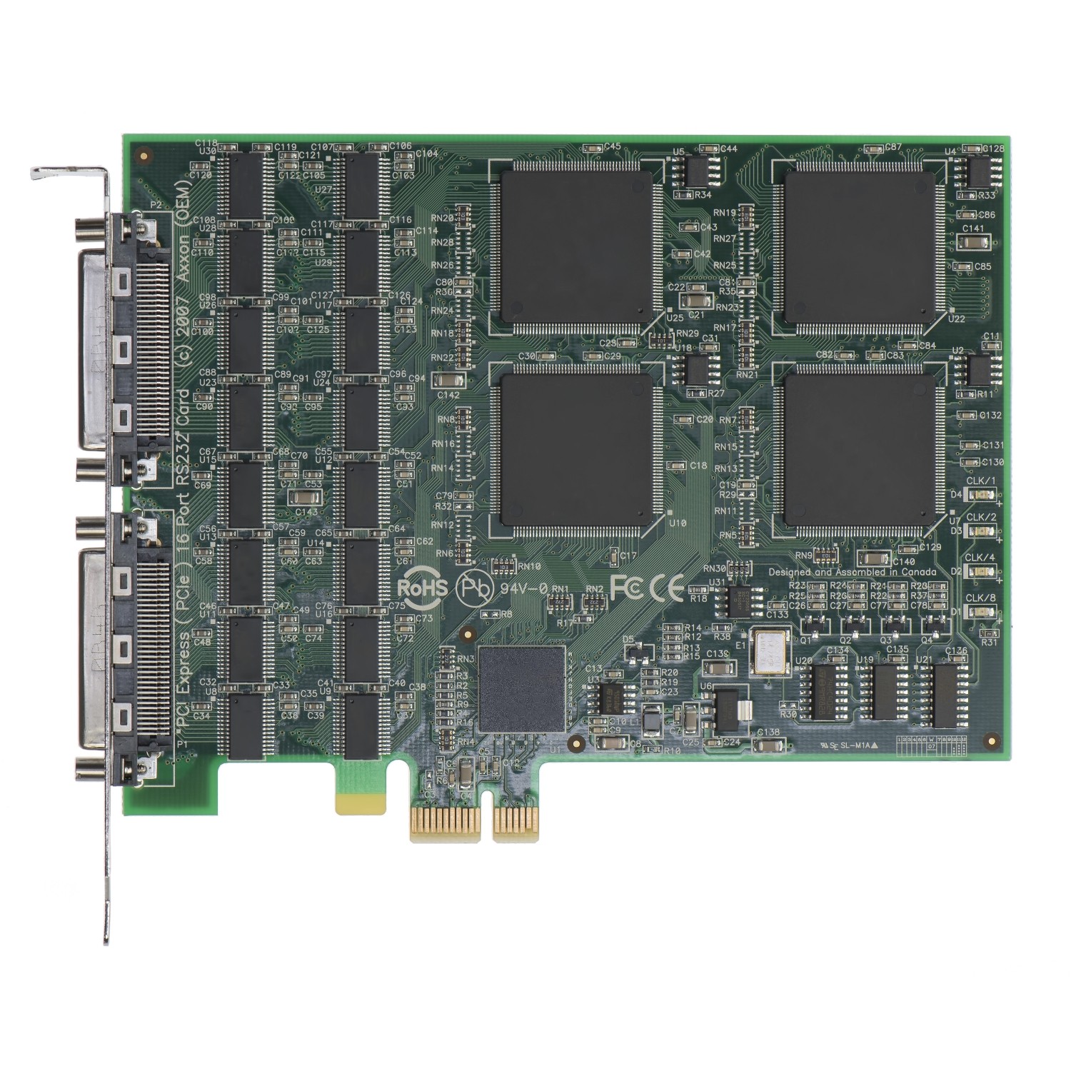 Axxon LF729KB-16S PCIe 16 Port RS232 I/O Serial Card Adapter