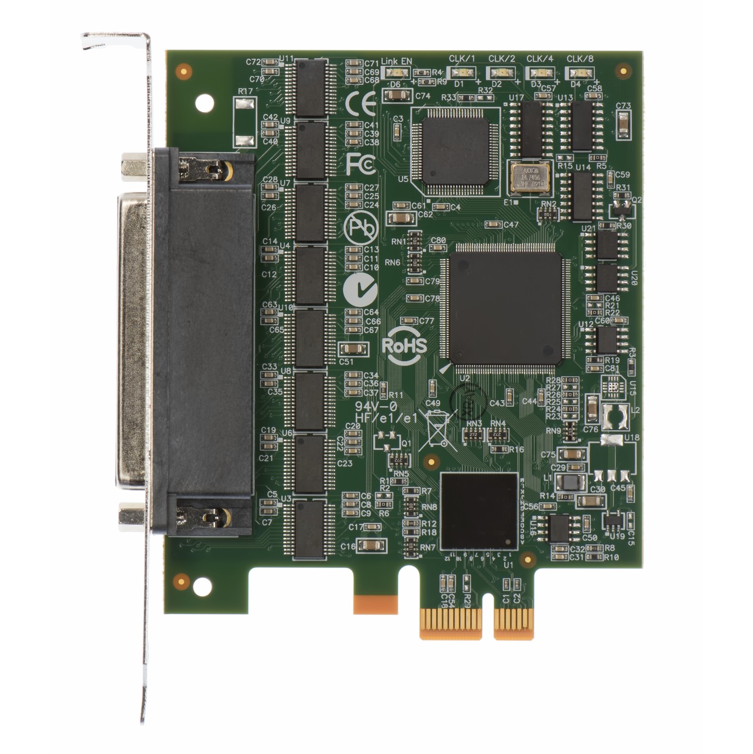 Axxon LF662KB PCIe 8 Port RS232 I/O Serial Card Adapter w/ Octaplex Cable 12" HD78M-DB9M-8