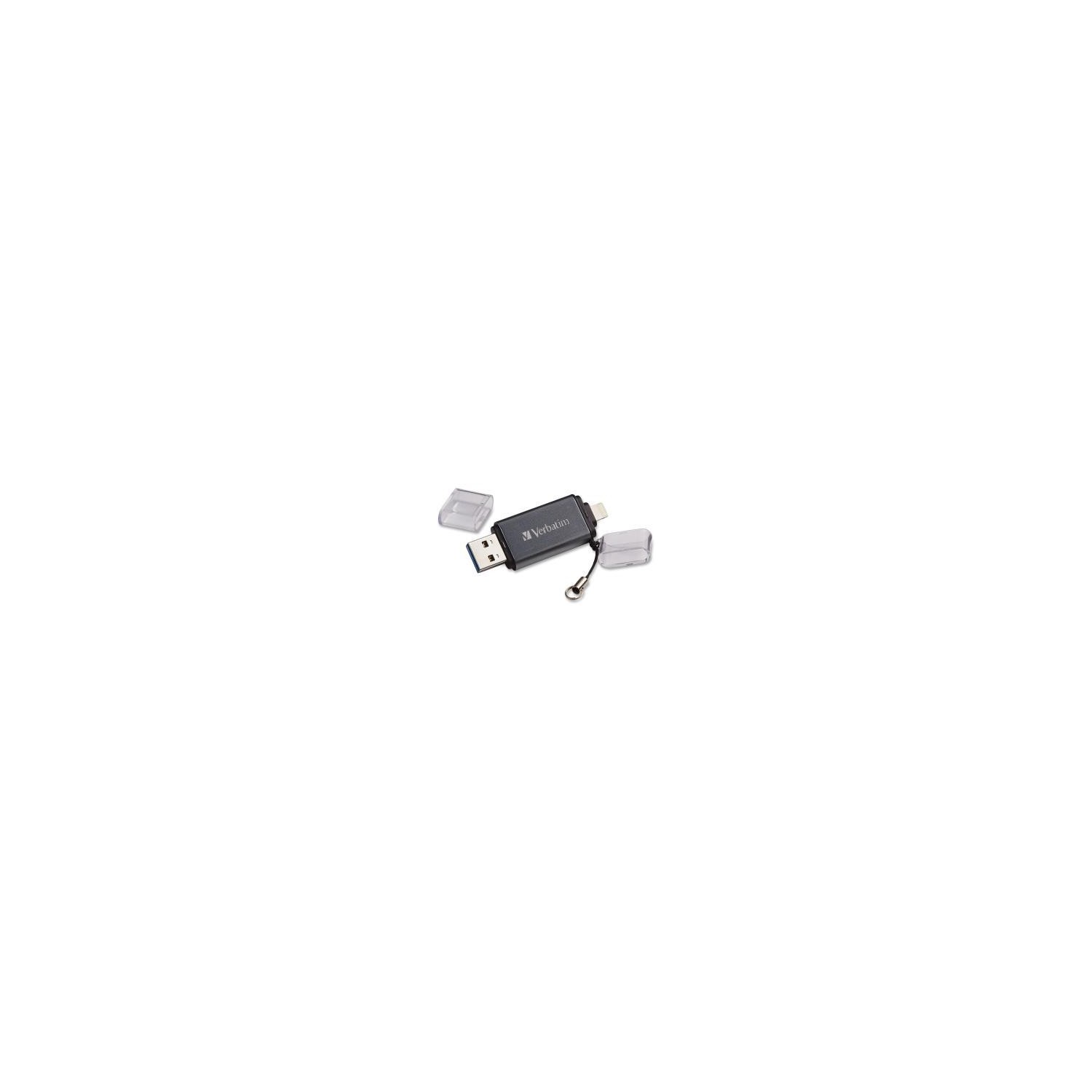 VERBATIM 32 GB ISTORE 'N' GO DUAL USB 3.0 FLASH DRIVE FOR APPLE LIGHTNING DEVICES, GRAPHITE 49300