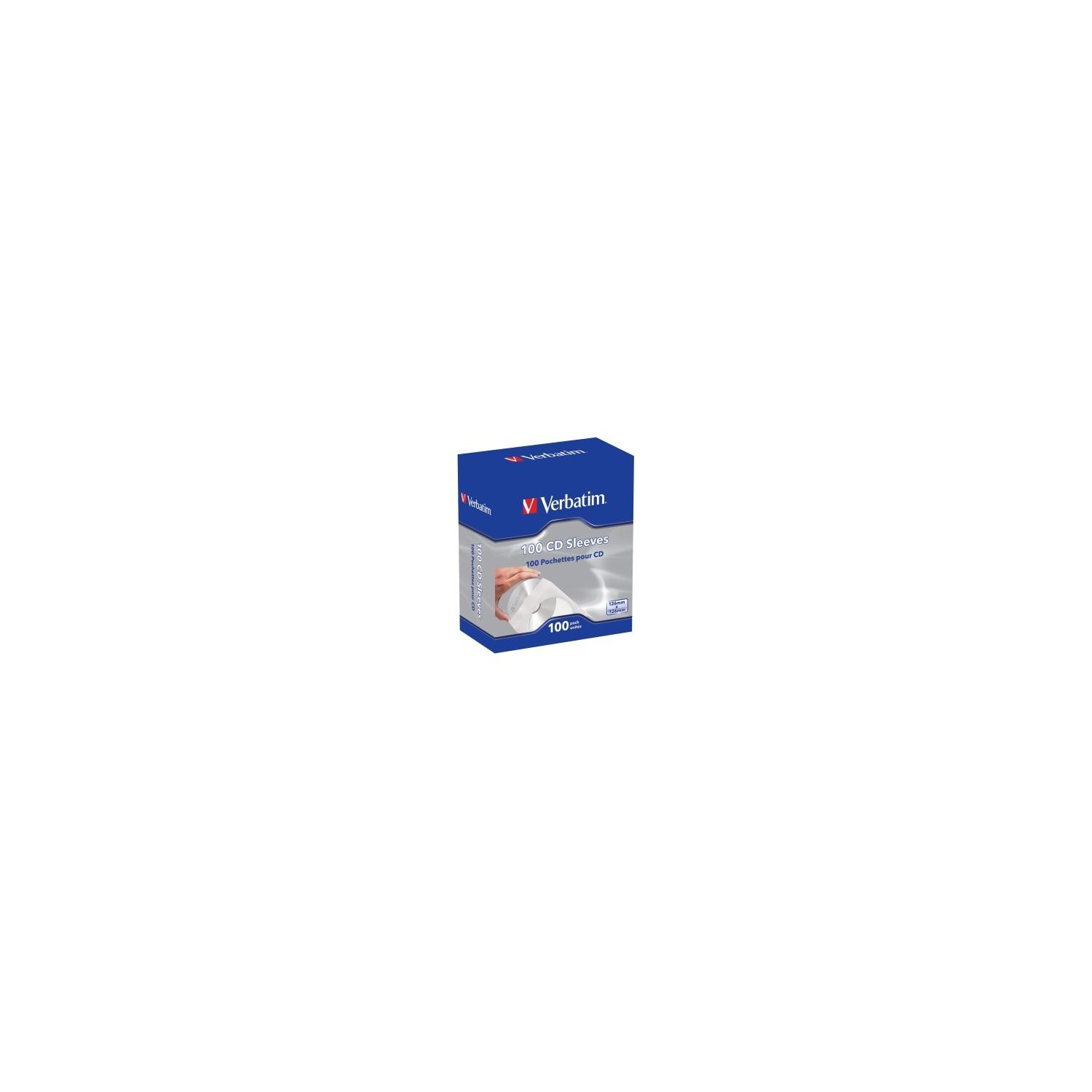 VERBATIM CD/DVD PAPER SLEEVES WITH CLEAR WINDOW 100 PACK 49976