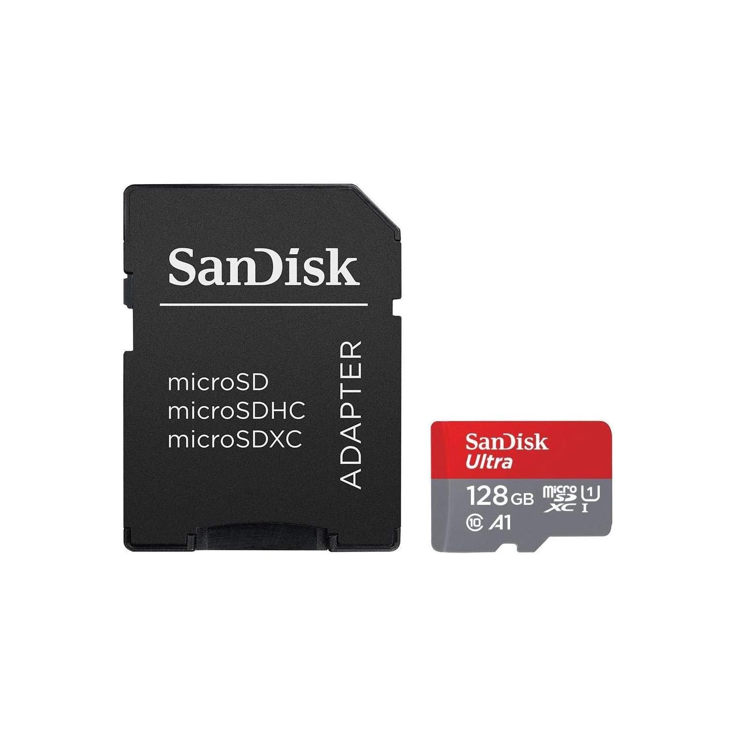 Carte mémoire microSDXC UHS-I 128&nbsp;Go Ultra de SanDisk avec adaptateur - 100MB Mo/s, C10 Go, U1 Go, HD intégrale, A1 Go carte microSD -