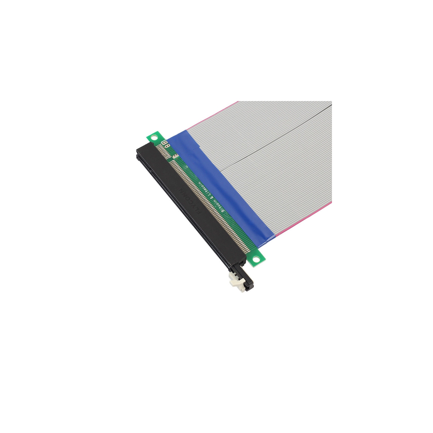 axGear PCI-Express PCI-E 16X to 16X Riser Card Ribbon Extender Extension Relocate Cable