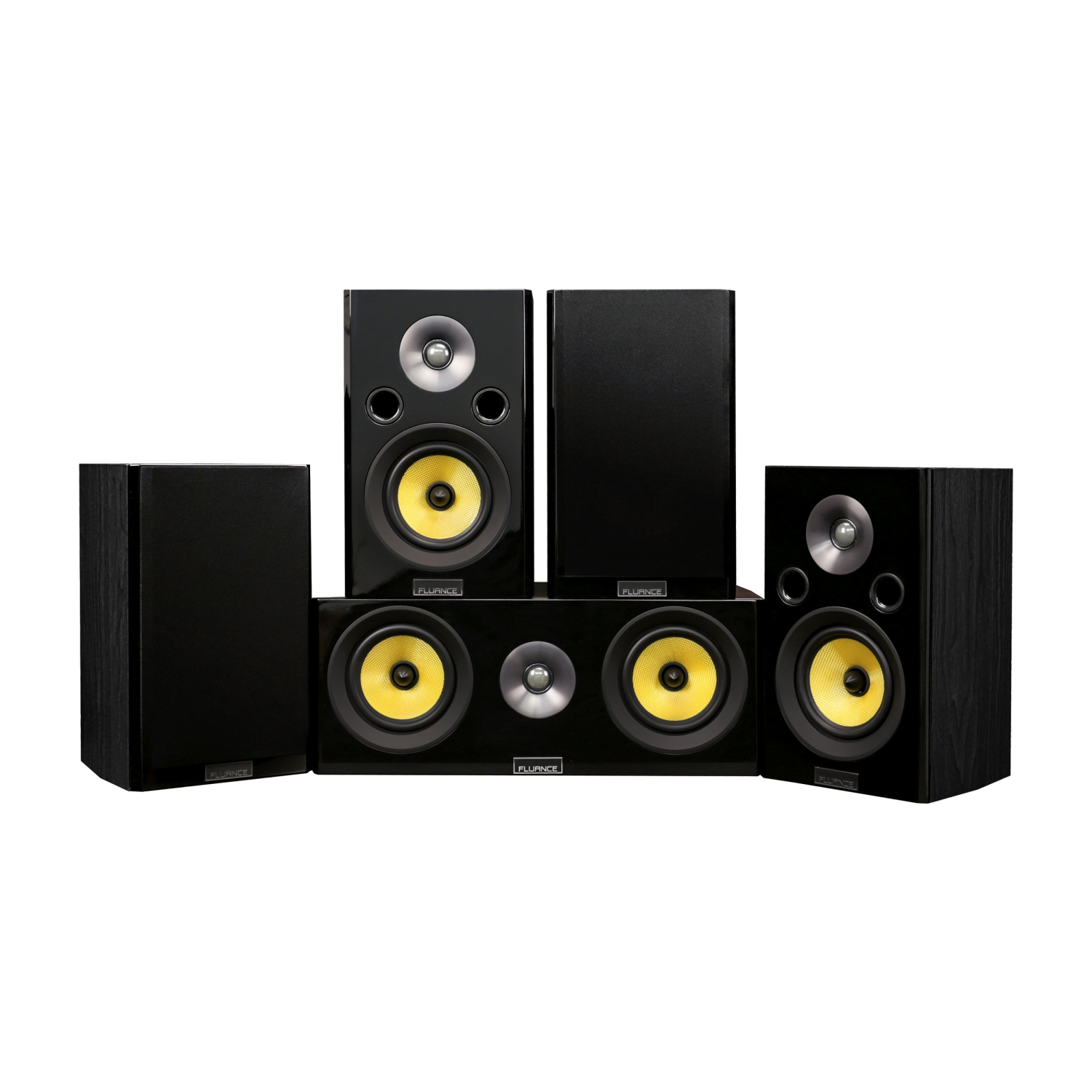 Fluance Signature HiFi Compact Surround Sound Home Theater 5.0 Channel System - Black Ash
