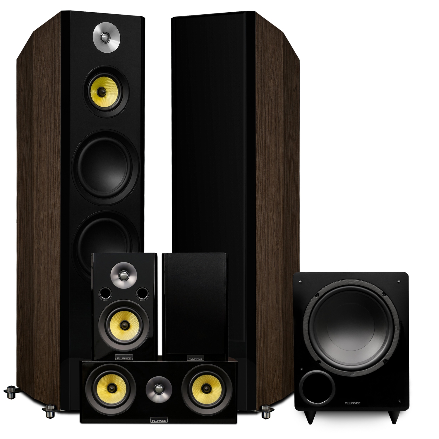 Fluance Signature HiFi Surround Sound Home Theater 5.1 Speaker System - Natural Walnut