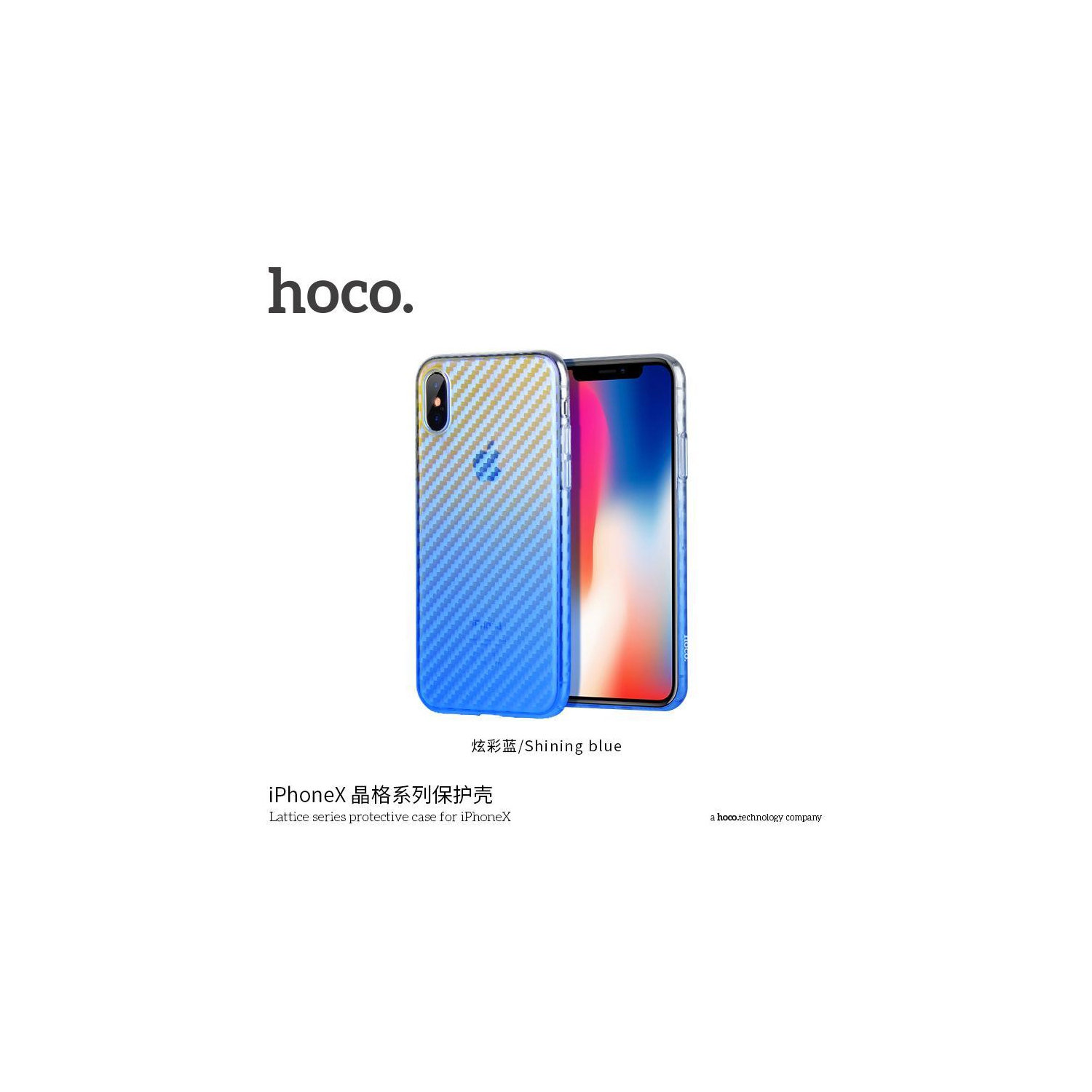 HOCO Lattice series protective case for iPHONE X white Blue