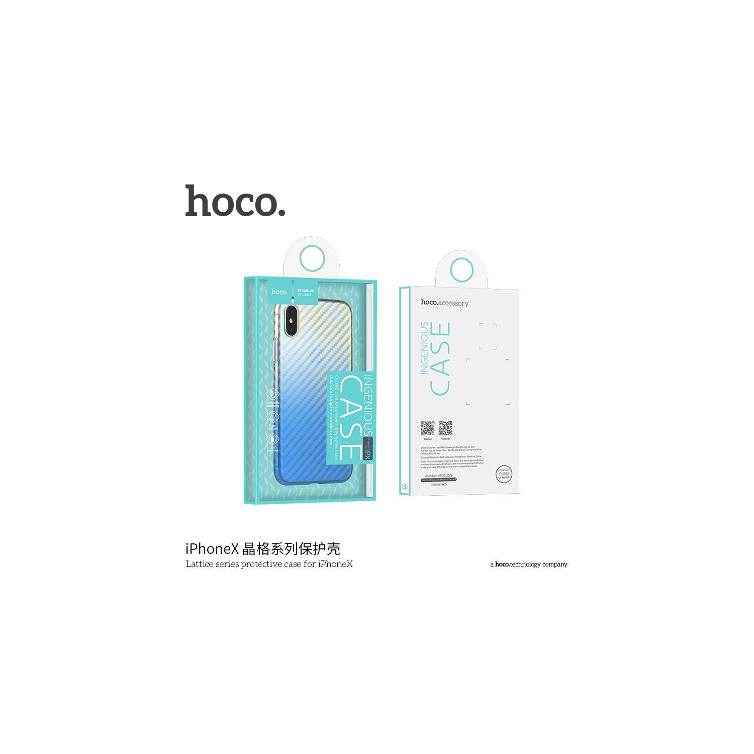 HOCO Lattice series protective case for iPHONE X white Blue