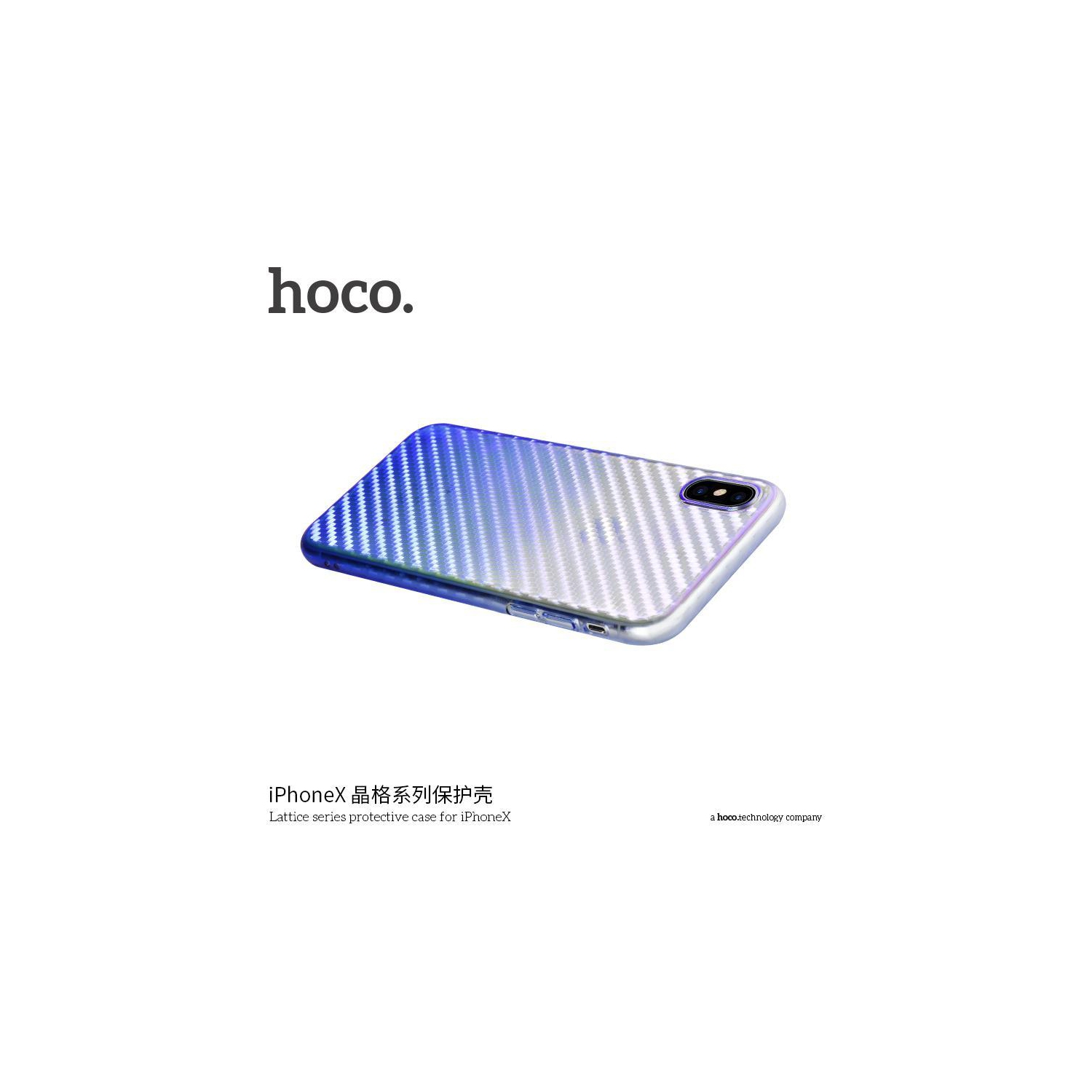 HOCO Lattice series protective case for iPHONE X white Blue