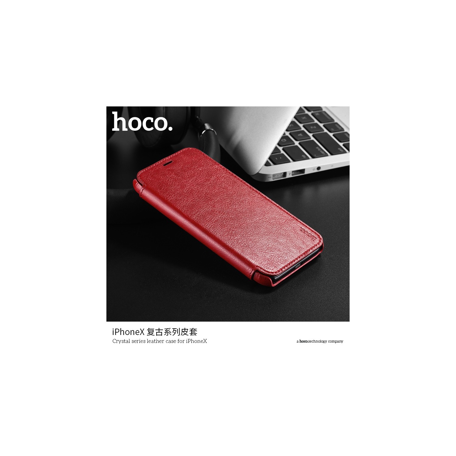 Hoco Fitted Soft Shell Case for iPhone X - red