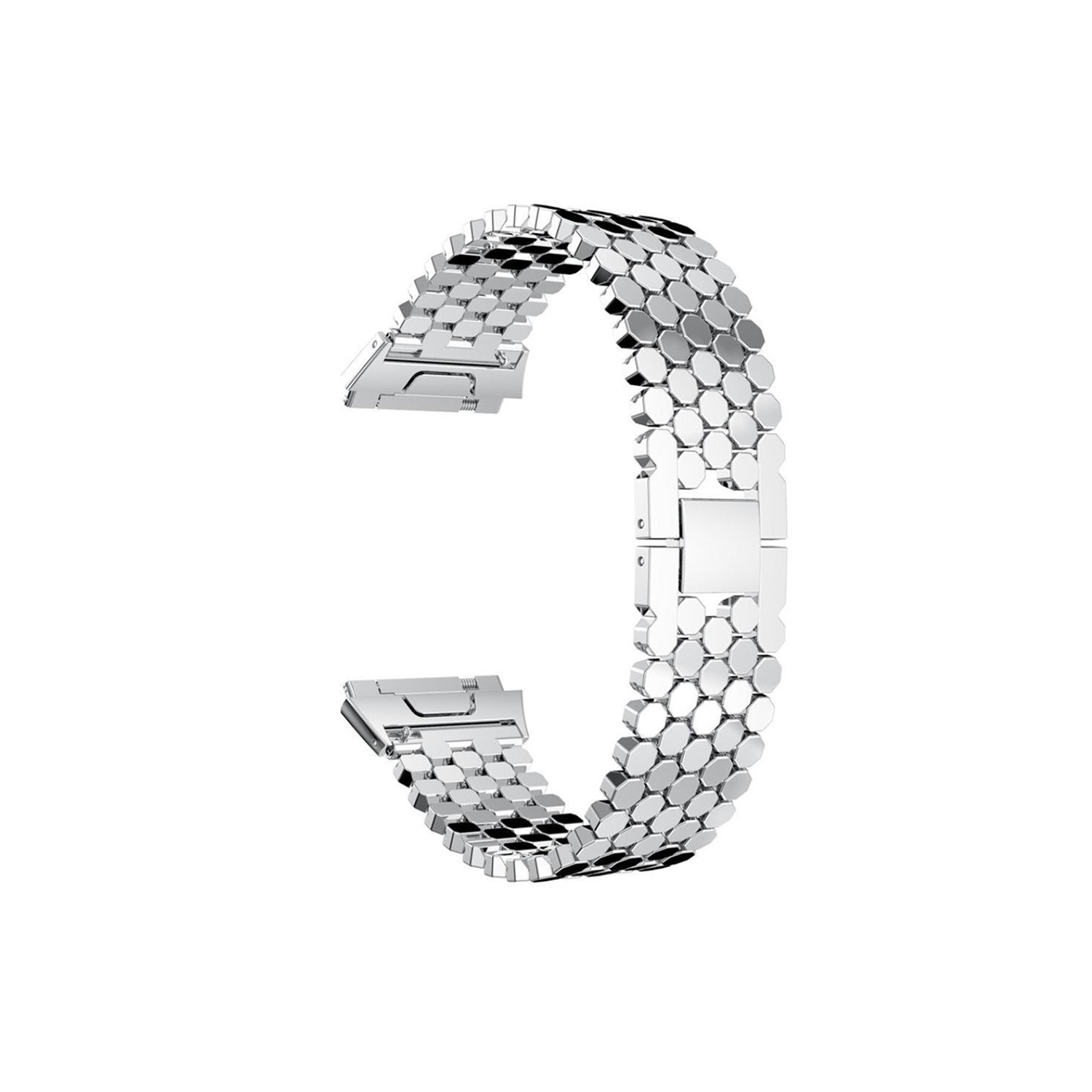 StrapsCo Hex Link Replacement Bracelet for Fitbit Ionic in Silver