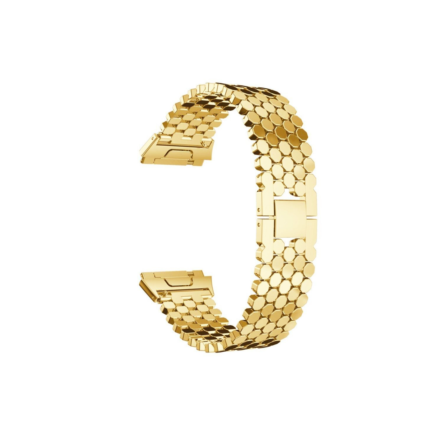 StrapsCo Hex Link Replacement Bracelet for Fitbit Ionic in Yellow Gold