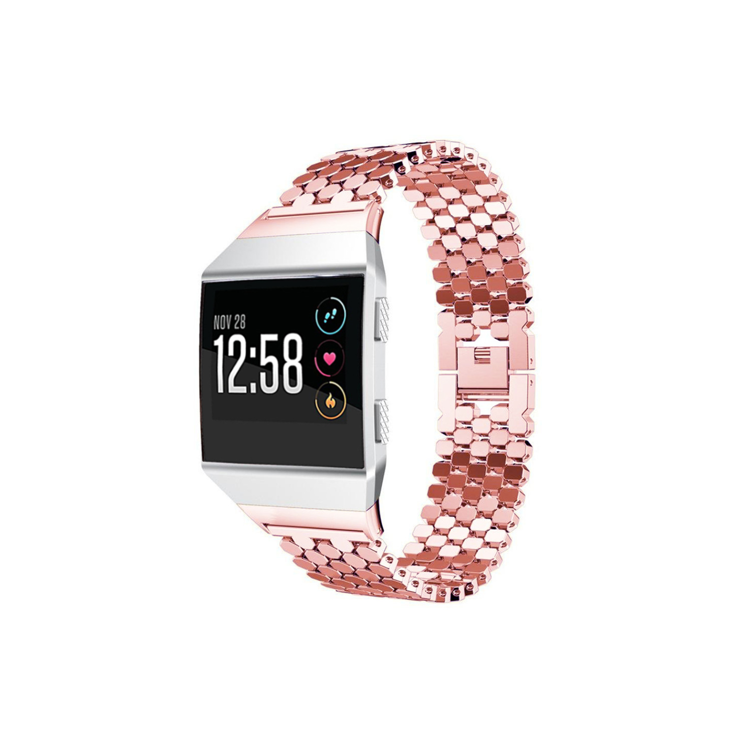 StrapsCo Hex Link Replacement Bracelet for Fitbit Ionic in Rose Gold