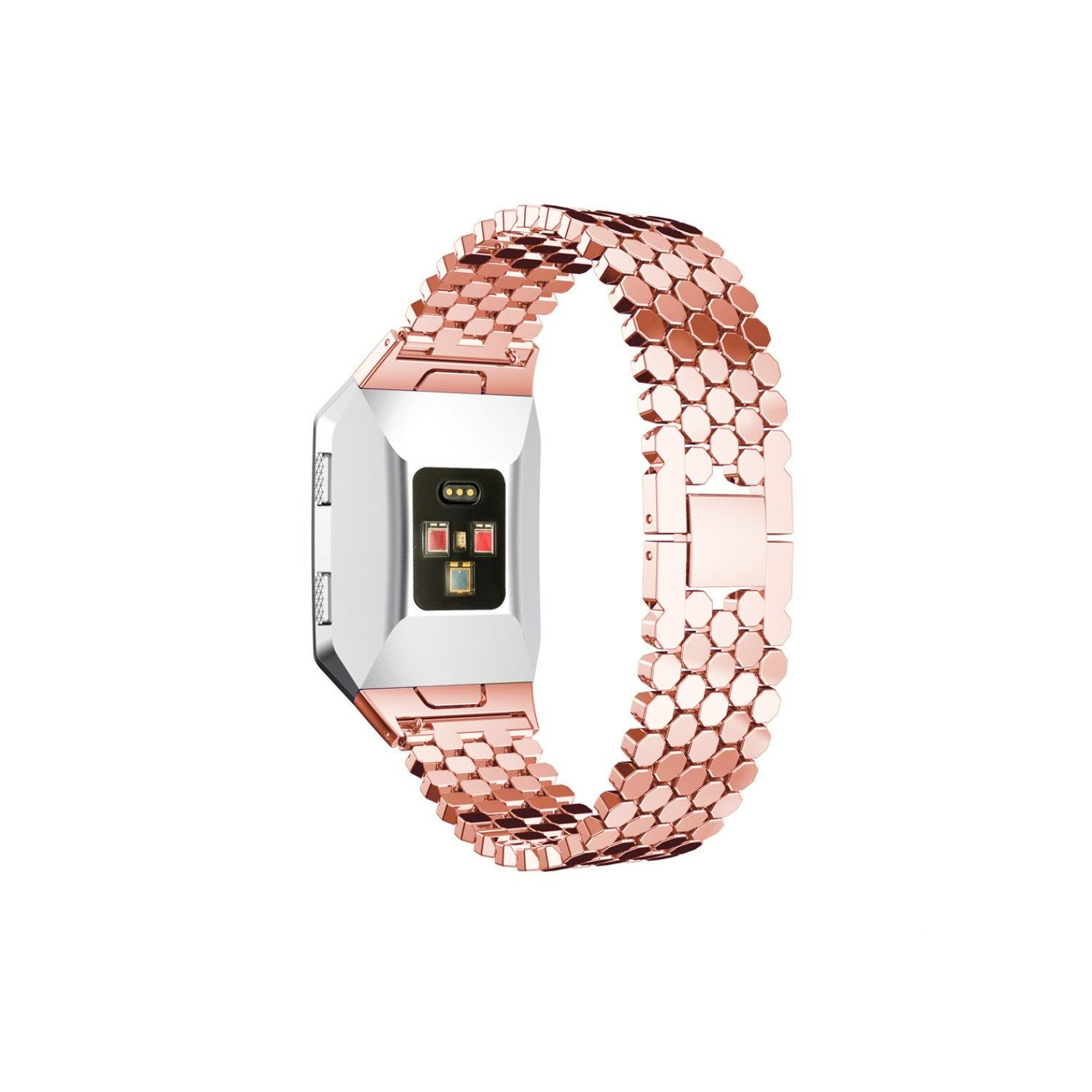 StrapsCo Hex Link Replacement Bracelet for Fitbit Ionic in Rose Gold