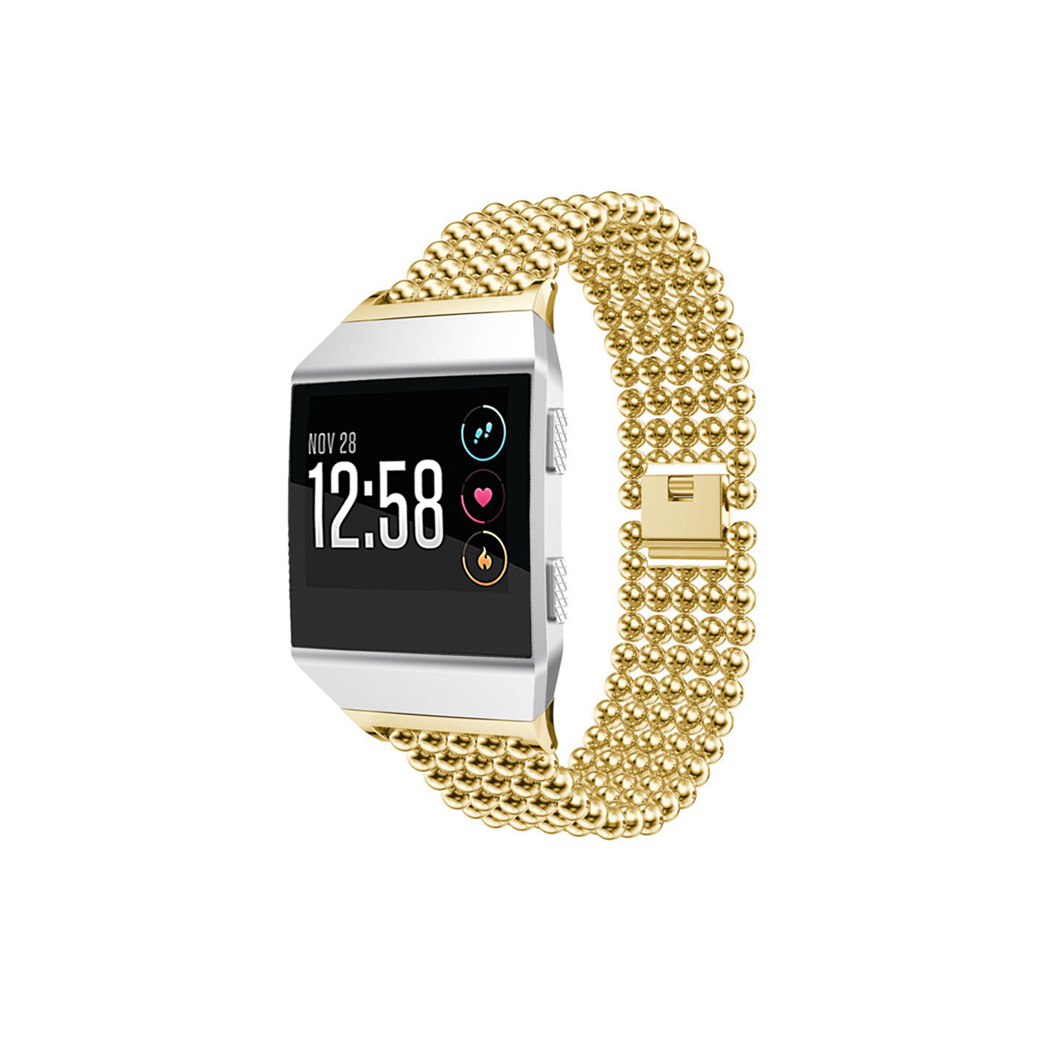 StrapsCo Ball Link Bracelet for Fitbit Ionic in Yellow Gold