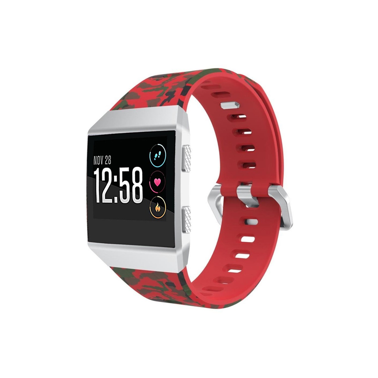 StrapsCo Camo Watch Strap Band for Fitbit Ionic in Red