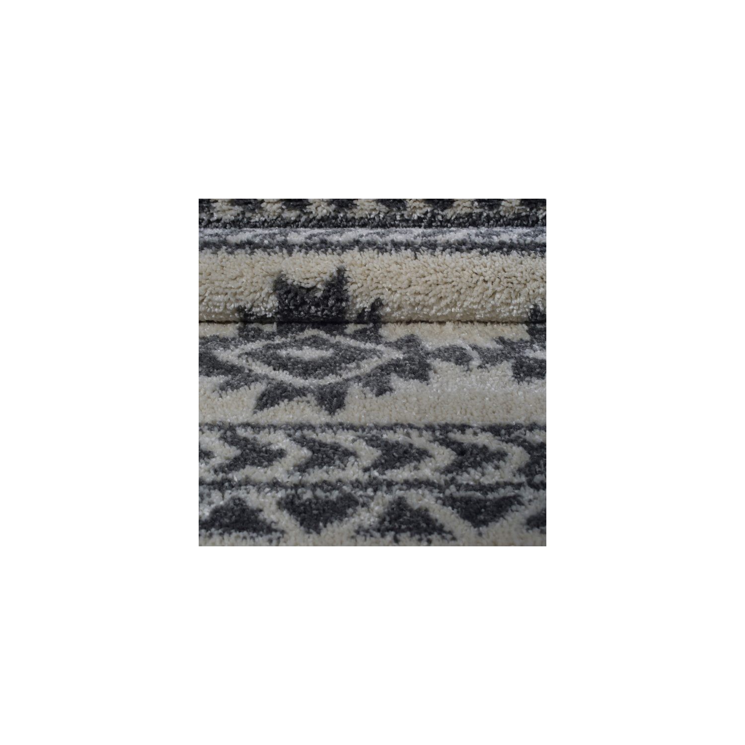 American Native Ivory Grey Area Rug 6'5" x 9'5"