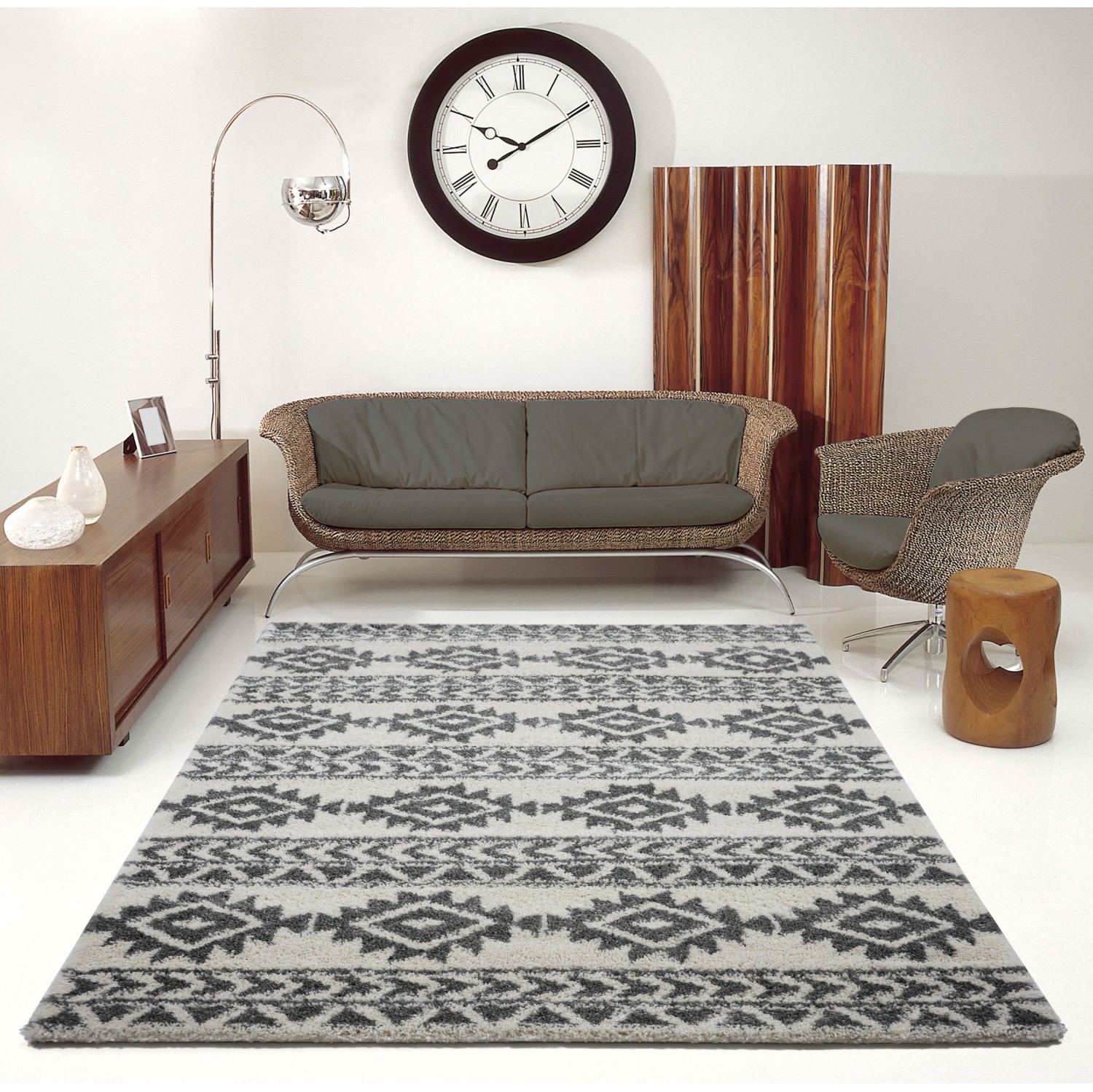 Tapis d’appoint American Native Ivory, 7 pi 10 po x 10 pi 6 po, gris