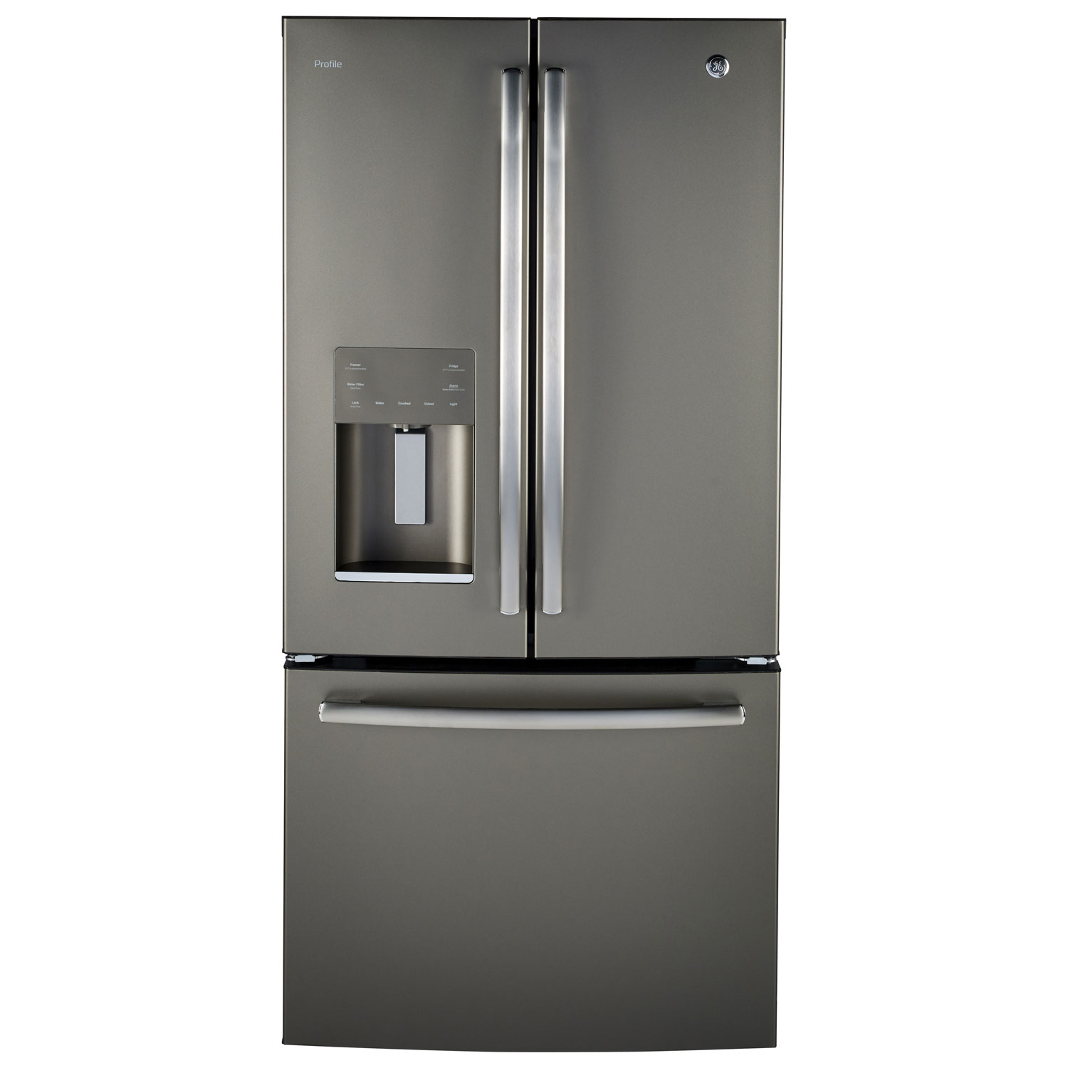 GE Profile 33" 23.8 Cu. Ft. French Door Refrigerator with LED Lighting (PFE24HMLKES) - Slate