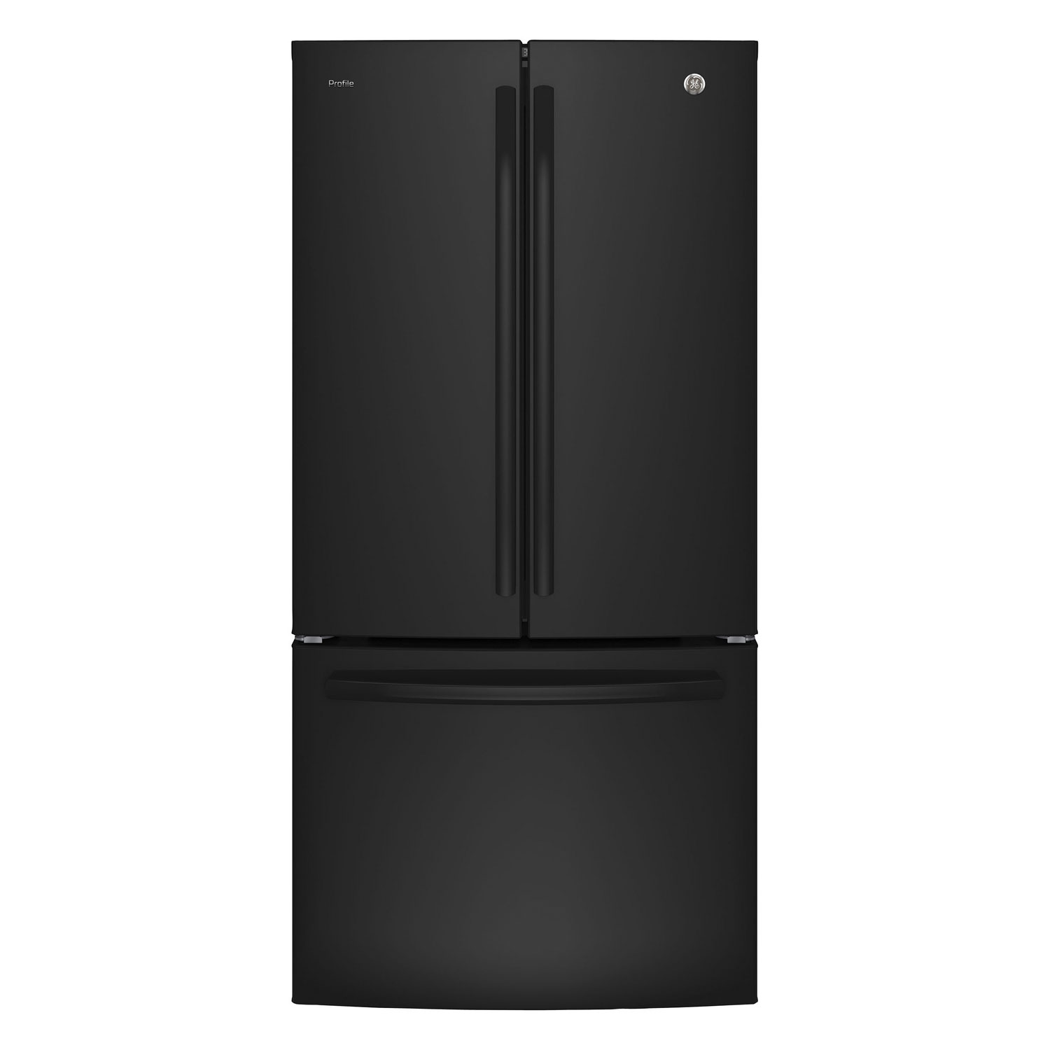 GE Profile 33" 24.8 Cu. Ft. French Door Refrigerator with Water & Ice Dispenser (PNE25NGLKBB)-Black