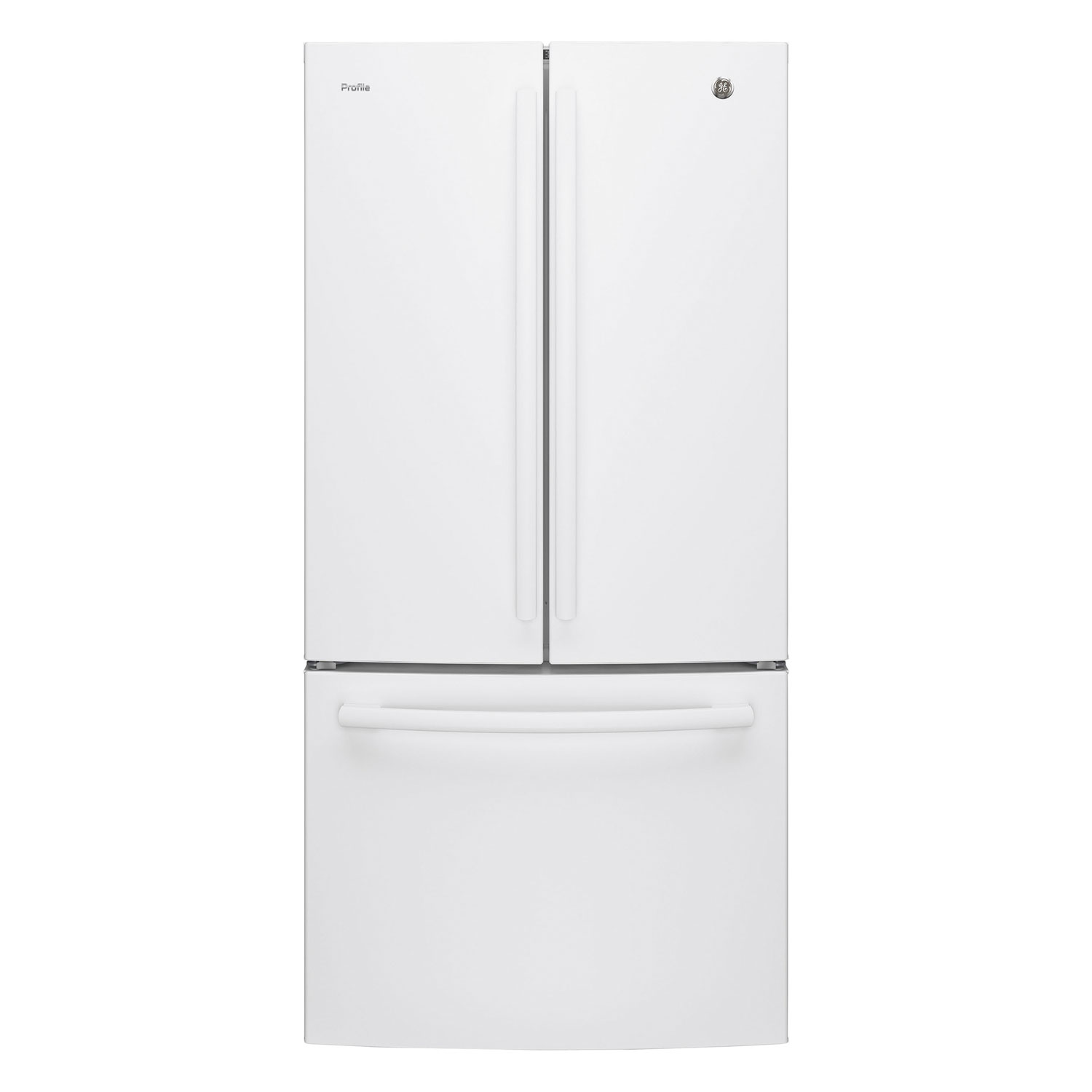 GE Profile 33" 24.8 Cu. Ft. French Door Refrigerator with Water & Ice Dispenser (PNE25NGLKWW)-White
