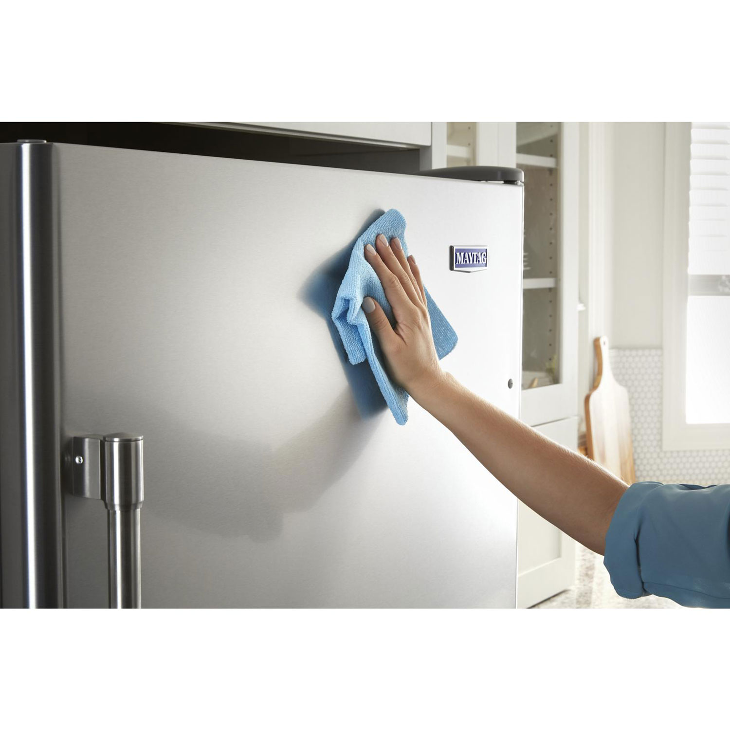 Maytag 33" 22 Cu. Ft. Bottom Freezer Refrigerator with LED Lighting - Stainless Steel